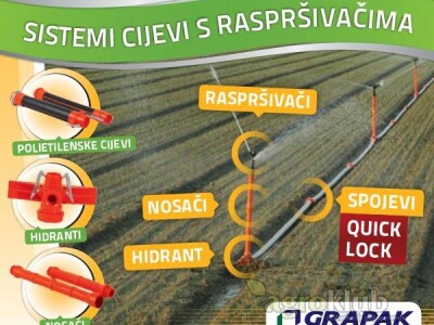 Sustav za navodnjavanje AKPLAS sa raspršivačima
