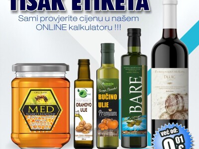 Etikete za vino, rakiju, ulje, likere • 1A-Studio naljepnice