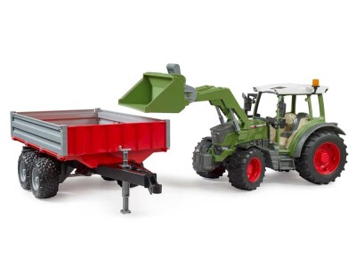 Bruder Fendt Vario 211 s prednjim utovarivačem i kiper prikolicom