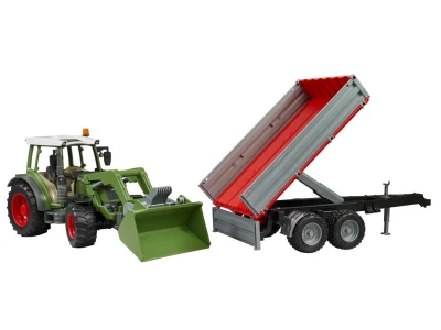Bruder Fendt Vario 211 s prednjim utovarivačem i kiper prikolicom