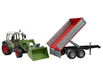 Bruder Fendt Vario 211 s prednjim utovarivačem i kiper prikolicom