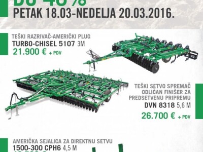 RASPRODAJA GREAT PLAINS MAŠINA- DO 40 POPUSTA