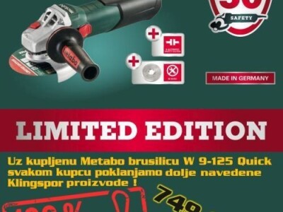 Brusilica W9-125 Metabo + Klingspor set 3/1 (Promo cijena!!!)