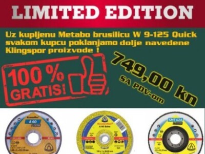 Brusilica W9-125 Metabo + Klingspor set 3/1 (Promo cijena!!!)