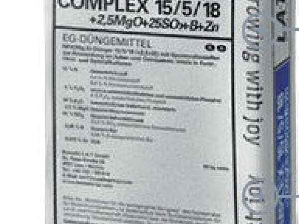 Gnojivo COMPLEX 15/5/18 +2,5MgO+25SO3+B+Zn