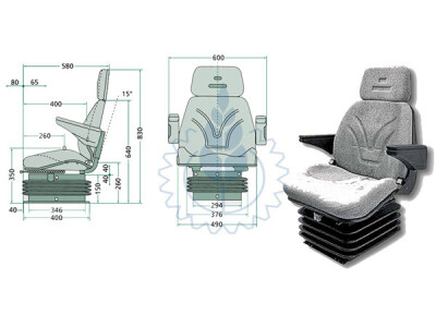 Zračno sjedalo veliko Granit 12V