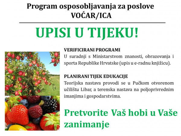 Program osposobljavanja za poslove voćara/ice