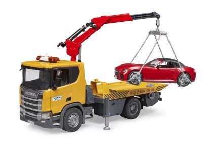 Bruder kamion tegljač Scania Super 560R s autom Roadster i svjetlosnim i zvučnim modulom