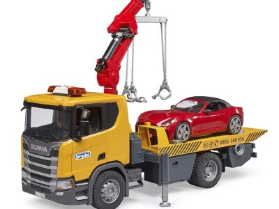 Bruder kamion tegljač Scania Super 560R s autom Roadster i svjetlosnim i zvučnim modulom