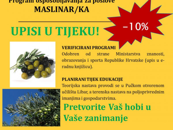 Program osposobljavanja za poslove maslinara/ke