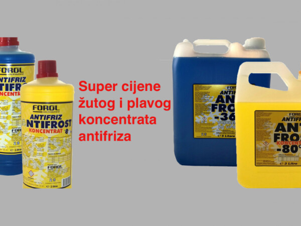 Super cijene žutog i plavog koncentrata antifriza