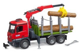 Bruder MB Arocs kamion za drva s kranom za utovar, grabilicom i 3 debla