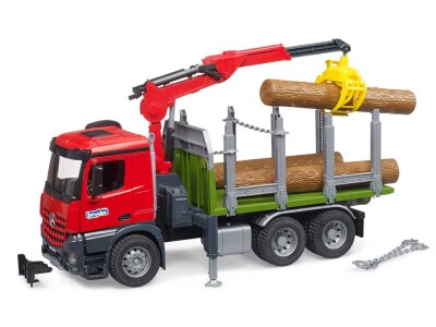Bruder MB Arocs kamion za drva s kranom za utovar, grabilicom i 3 debla