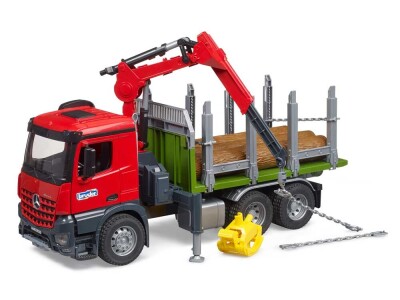 Bruder MB Arocs kamion za drva s kranom za utovar, grabilicom i 3 debla