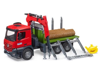 Bruder MB Arocs kamion za drva s kranom za utovar, grabilicom i 3 debla