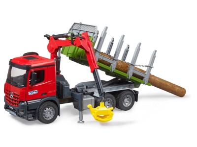 Bruder MB Arocs kamion za drva s kranom za utovar, grabilicom i 3 debla