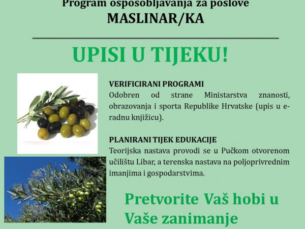 Program osposobljavanja za poslove maslinara/ke