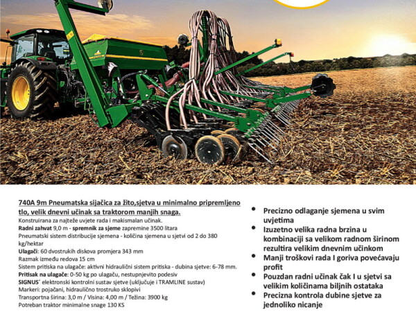 Pneumatska sijačica za žito 740A 9m