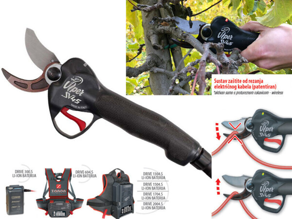 Baterijske škare za rezidbu voćnjaka, vinograda, maslinika - VIPER SV 45