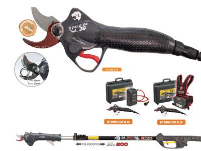 Baterijske škare za rezidbu voćnjaka, vinograda, parkova i nasada model TIGER SL 38