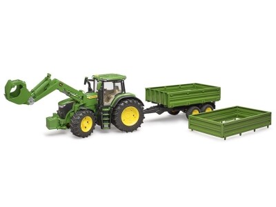 Bruder John Deere 7R 350 s prednjim utovarivačem i tandem kiper prikolicom