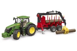 Bruder John Deere 7R 350 sa šumskom prikolicom i 4 debla