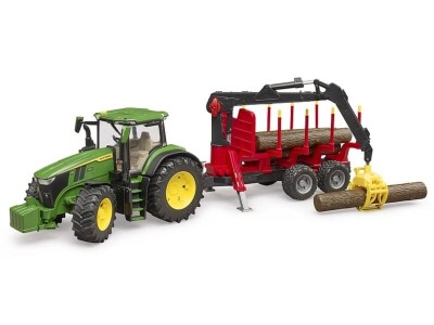 Bruder John Deere 7R 350 sa šumskom prikolicom i 4 debla