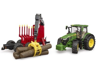 Bruder John Deere 7R 350 sa šumskom prikolicom i 4 debla