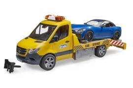 Bruder MB Sprinter Autotransporter sa svjetlosnim i zvučnim modulom i Bruder Roadster autom