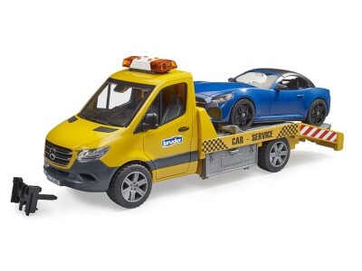 Bruder MB Sprinter Autotransporter sa svjetlosnim i zvučnim modulom i Bruder Roadster autom