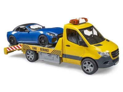 Bruder MB Sprinter Autotransporter sa svjetlosnim i zvučnim modulom i Bruder Roadster autom