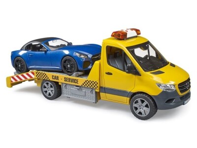 Bruder MB Sprinter Autotransporter sa svjetlosnim i zvučnim modulom i Bruder Roadster autom