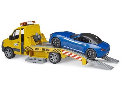 Bruder MB Sprinter Autotransporter sa svjetlosnim i zvučnim modulom i Bruder Roadster autom
