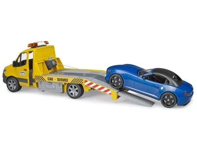 Bruder MB Sprinter Autotransporter sa svjetlosnim i zvučnim modulom i Bruder Roadster autom