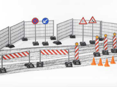 Bruder set cestovne ograde + znakovi