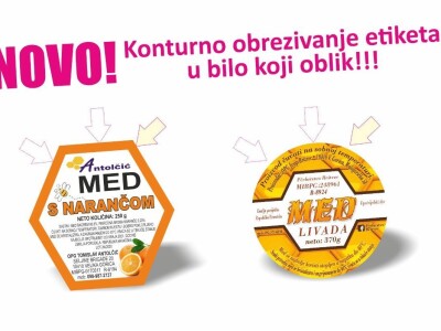 Etikete za med / Naljepnice za staklenke s medom