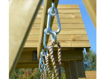 J10 Dječji toranj s toboganom, pješčanikom, klupom za piknik i dvostrukom ljuljačkom