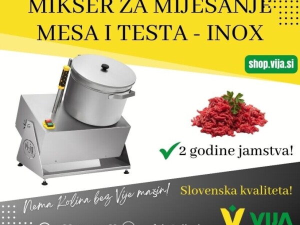 Mikser za miješanje tijesta i mesa - inox stolni