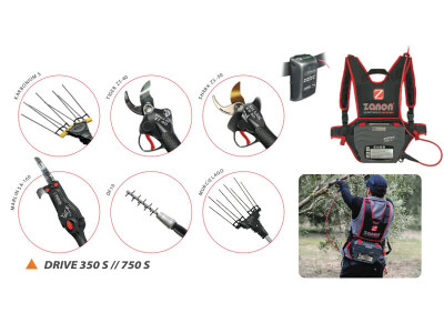 Multifunkcionalne leđne baterije - modeli DRIVE i DRIVE S s pripadajućim alatima