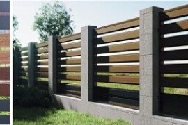 SET ZA MONTAŽU OGRADE antracit RAL-7016, 1,2 m+2 m+vijci+L nosač