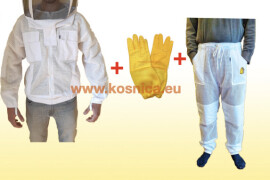 Komplet ventilirajuće troslojne specijal/delux Košnica pčelarske odjeće ( troslojna pčelarska jakna +delux pčelarske hlače +delux kožne pčelarske rukavice) - XXXL