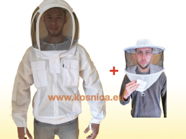 Novi model 2022: Pčelarska ventilirajuća troslojna jakna Košnica + 2 modela šešira (okrugli model + irski model) - XL
