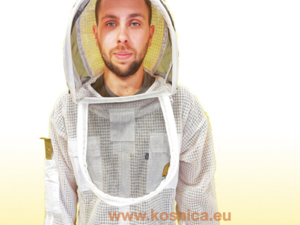 MODEL 2025: pčelarski troslojni ventilirajući kombinezon (odijelo) DELUX + 2 kape: (irskim model kape i klasičnim okruglim model kape) - XL