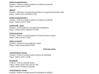 Peletirna linija za proizvodnju drvenog peleta