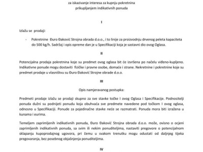 Peletirna linija za proizvodnju drvenog peleta