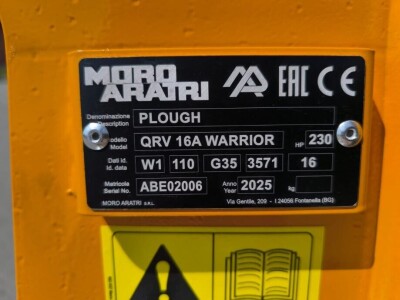 Plug četverobrazdni okretač MORO ARATRI model QRV 16A WARRIOR