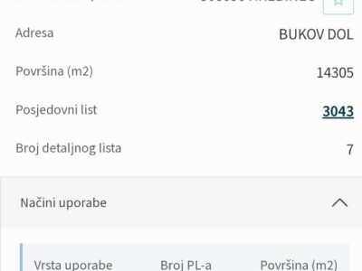 Poljoprivredno zemljište (šuma) 16.000 m2 - s drvenom kućicom 11 m2