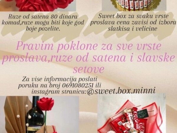 Pravim poklone za sve vrste proslava, ruze od satena i slavske setove