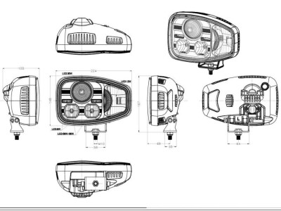 Prednja LED lampa s pokazivačem smjera,108 W, za: JCB,Cat,Volvo,Terex