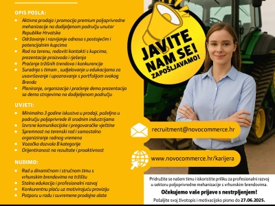 Prodajni predstavnik za premium poljoprivrednu mehanizaciju
